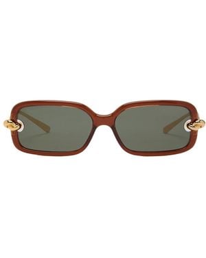 Bottega Veneta Narrow Rectangle-Frame Sunglasses - Multicolor