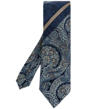 Etro Patchwork Jacquard Tie - Blue