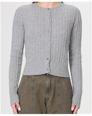 Blumarine Long-Sleeved Knitted Cardigan - Grey