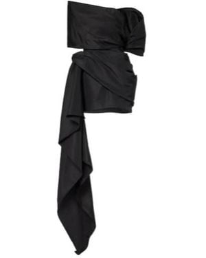 Oscar de la Renta Asymmetric Mini Dress - Black