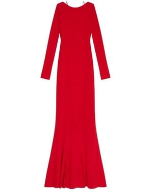 Givenchy Backless Dress With G Link Chain Straps - Red