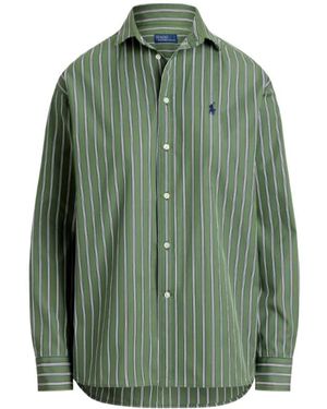 Polo Ralph Lauren Logo Embroidered Striped Shirt - Green