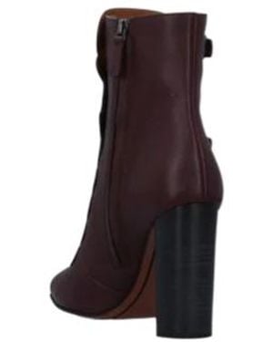 Chloé Solid-Color Lace-Up Ankle Boots - Purple
