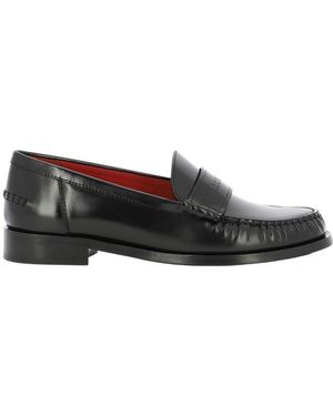 Ferragamo Debossed-Logo Leather Loafers - Black