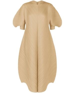 Pleats Please Issey Miyake Pleats Please Issey Miyake Pleated Midi Dress - Natural