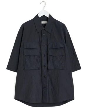 Lemaire Button-Detailed Collared Shirt - Blue