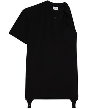 Courreges Twist-Detail Short-Sleeve Minidress - Black