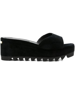 Stella McCartney Square-Toe Wedge Sandals - Black