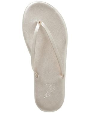 Ancient Greek Sandals Metallic Leather Flip Flops - White