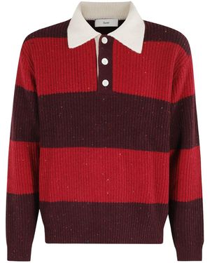 DUNST Chunky Rugby Sweater - Red