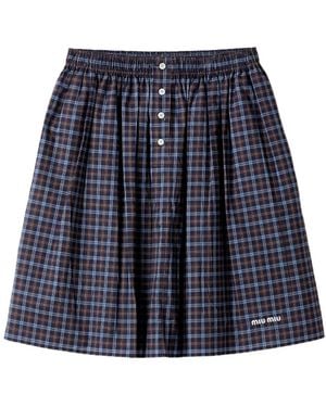 Miu Miu Plaid Skirt - Blue