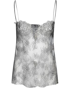 Alberta Ferretti Sleeveless Lace Top - Gray