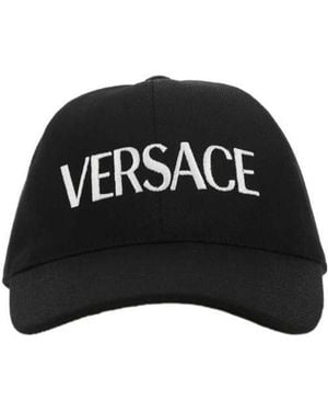 Versace Logo Embroidered Baseball Cap - Black