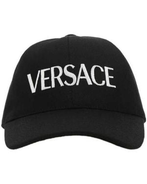 Versace Logo Embroidered Baseball Cap - Black