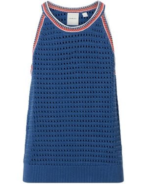 Varley Crochet-Knit Cotton Tank - Blue