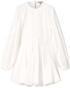 AllSaints Chia Smocked Mini Dress - White