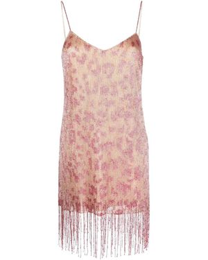 Blugirl Blumarine Rhinestone-Embellished Slip Dress - Pink