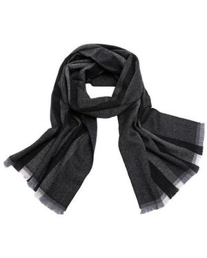 Gucci Striped Wool Scarf - Black