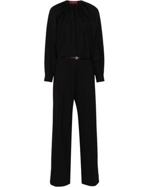Gucci Double G Buckle Keyhole Neck Jumpsuit - Black