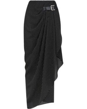 Tom Ford Going To Draped Polka-Dot Skirt - Black