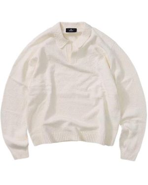 Represent Knitted Polo Shirt - White