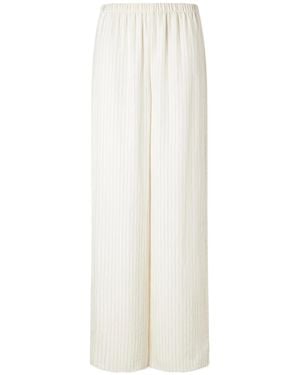 Theory Striped Woven Wide-Leg Trousers - White