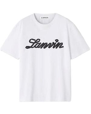 Lanvin Crewneck Logo-Print T-Shirt - White