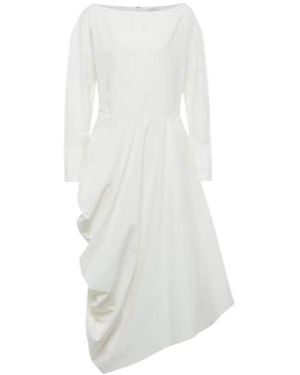 Deveaux New York Holly Cotton Poplin Midi Dress - White