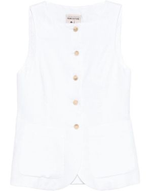 Semicouture Sleeveless Vest - White