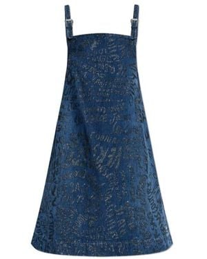 Versace Jeans Couture Couture Glitter Finish Denim Dress - Blue