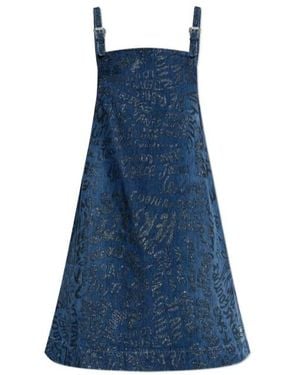 Versace Jeans Couture Couture Glitter Finish Denim Dress - Blue