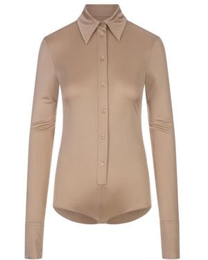 Sportmax Buttoned Long-Sleeved Top - Natural