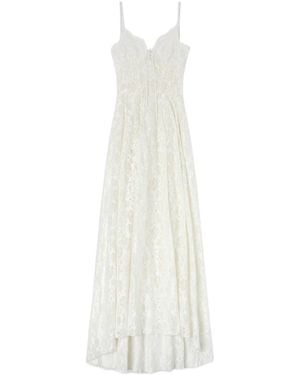 Ermanno Scervino V-Neck Midi Dress - White