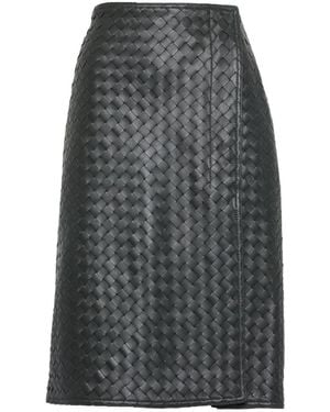 Bottega Veneta Intreciato Leather Skirt - Gray