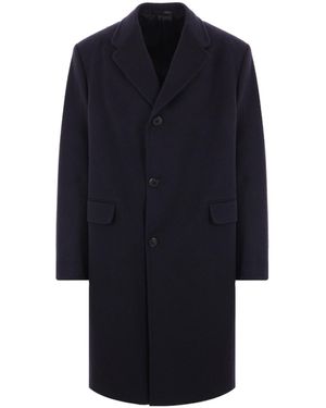 Prada Single-Breasted Straight Hem Coat - Blue