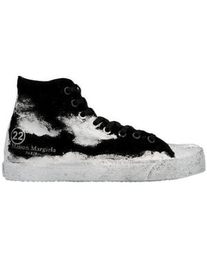 Maison Margiela Tabi Paint High-Top Trainers - Black