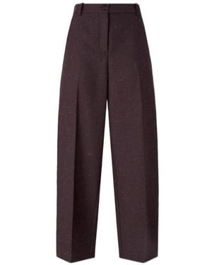 Pinko Pressed-Crease Wide-Leg Pants - Purple