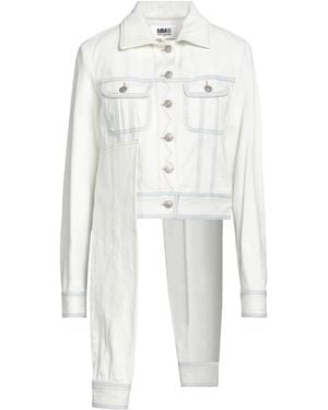 MM6 by Maison Margiela Light Wash Denim Jacket - White