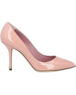 Dolce & Gabbana Simple Glossy Leather Shoes - Pink