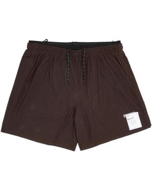 Satisfy Space-O 5 Laser-Perforated Performance Shorts - Brown