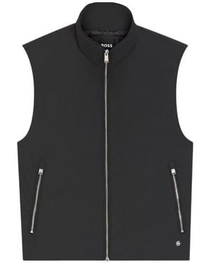 BOSS Zip-Front Waistcoat - Black