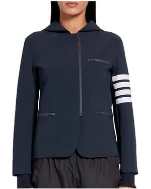 Thom Browne 4-Bar Tech Compression Zip-Up Jacket - Blue