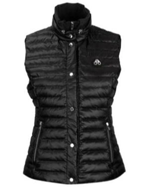 Moose Knuckles High-Necked Sleeveless Cotton Coat - Black