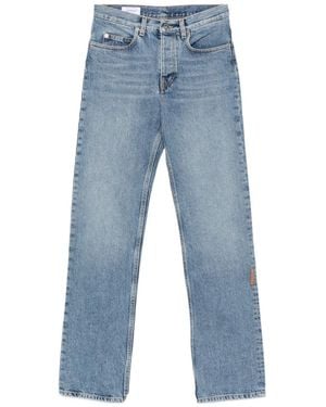 Off-White c/o Virgil Abloh Logo Patch Straight Leg Jeans - Blue