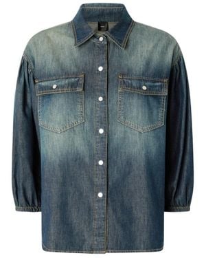 Pinko Snap-Button Denim Shirt - Blue