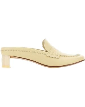 MM6 by Maison Margiela Swing Toe Leather Loafers - White