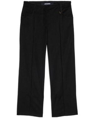 Jacquemus Le Pantalon Mid-Rise Cropped Trousers - Black