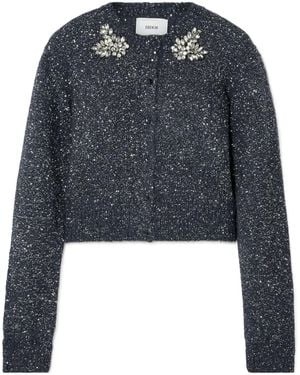 Erdem Sequined Knit Cardigan - Blue