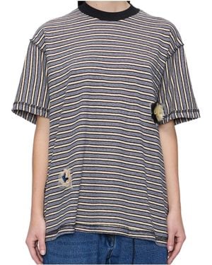 Song For The Mute T-Shirt Boxy Rayé Marine - Grey