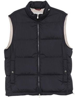 Brunello Cucinelli Quilted Zip-Up Jacket - Blue